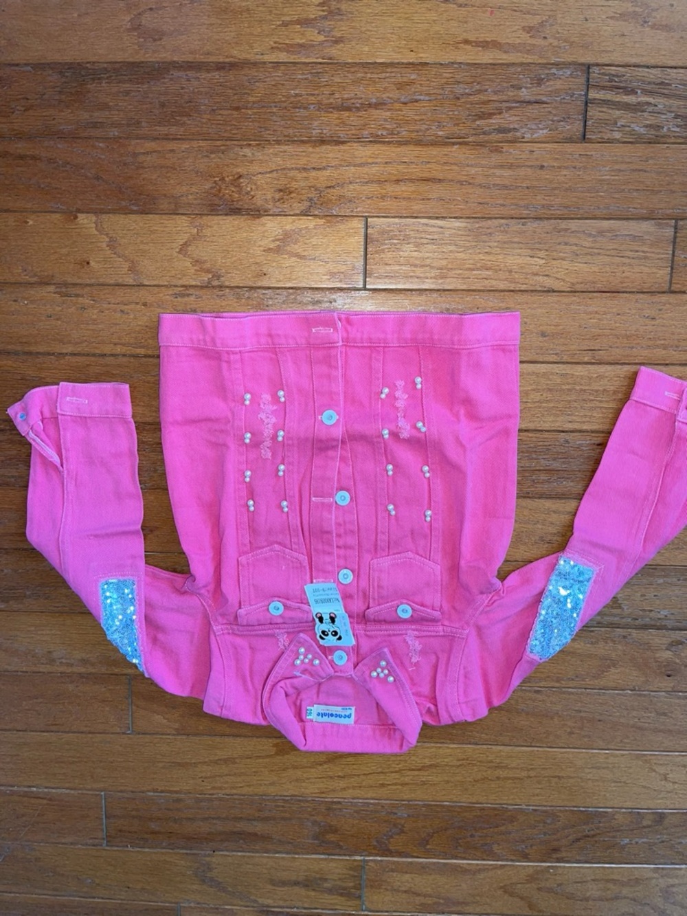 Hot Pink Embellished Denim Jacket
